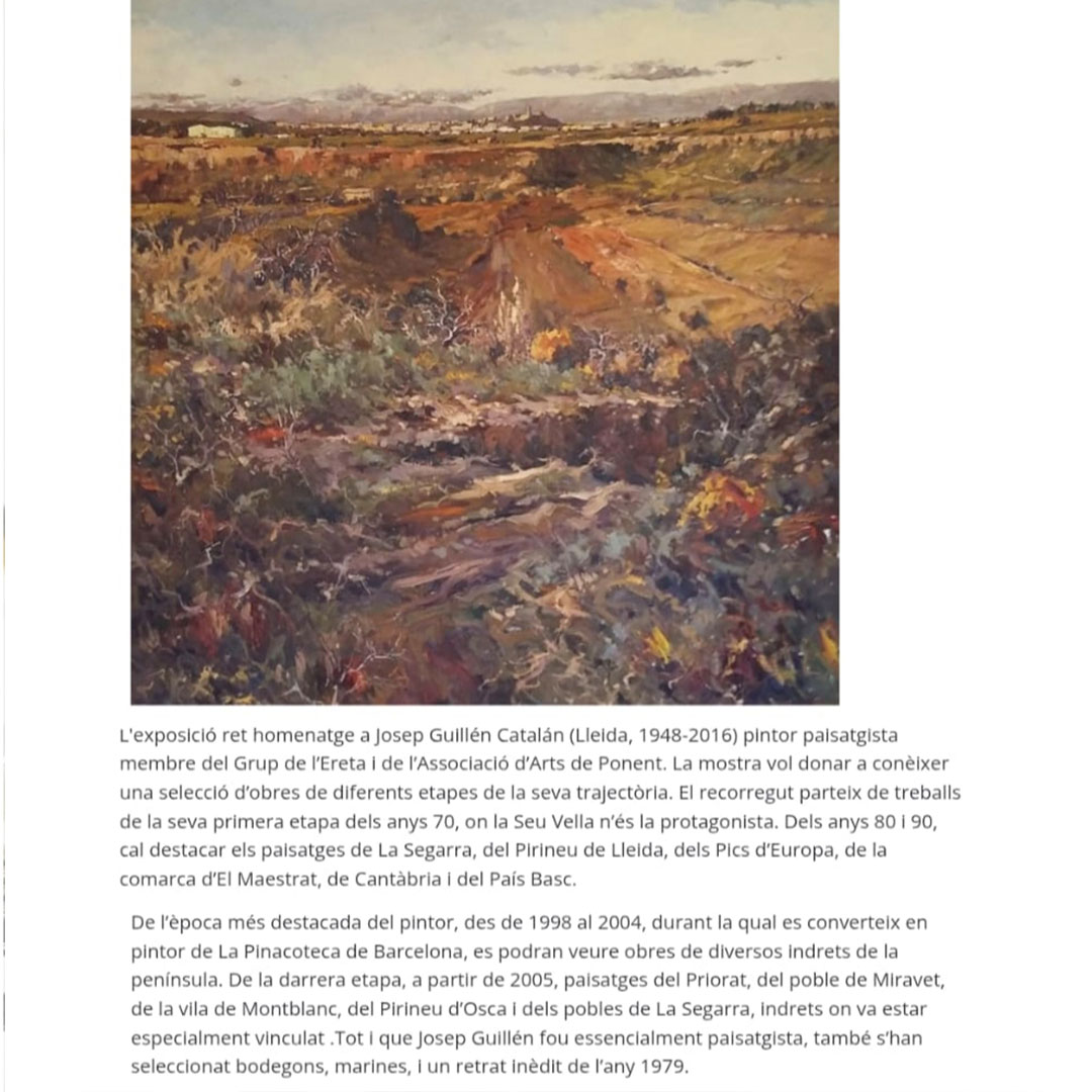 “PINZELLADES” Exposició en homenatge al pintor “JOSEP GUILLÉN CATALÁN